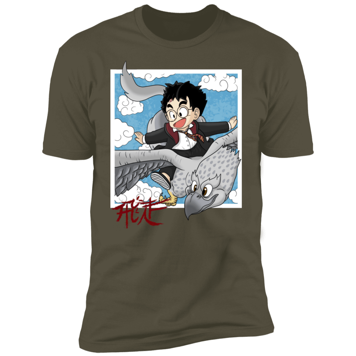 T-Shirts Military Green / S Flying with Buck Men's Premium T-Shirt