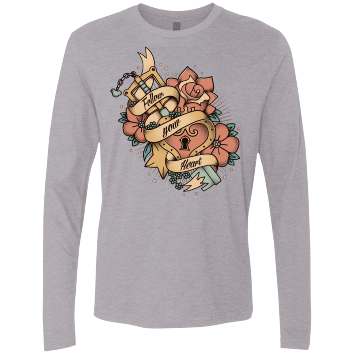 T-Shirts Heather Grey / Small Follow your heart Men's Premium Long Sleeve