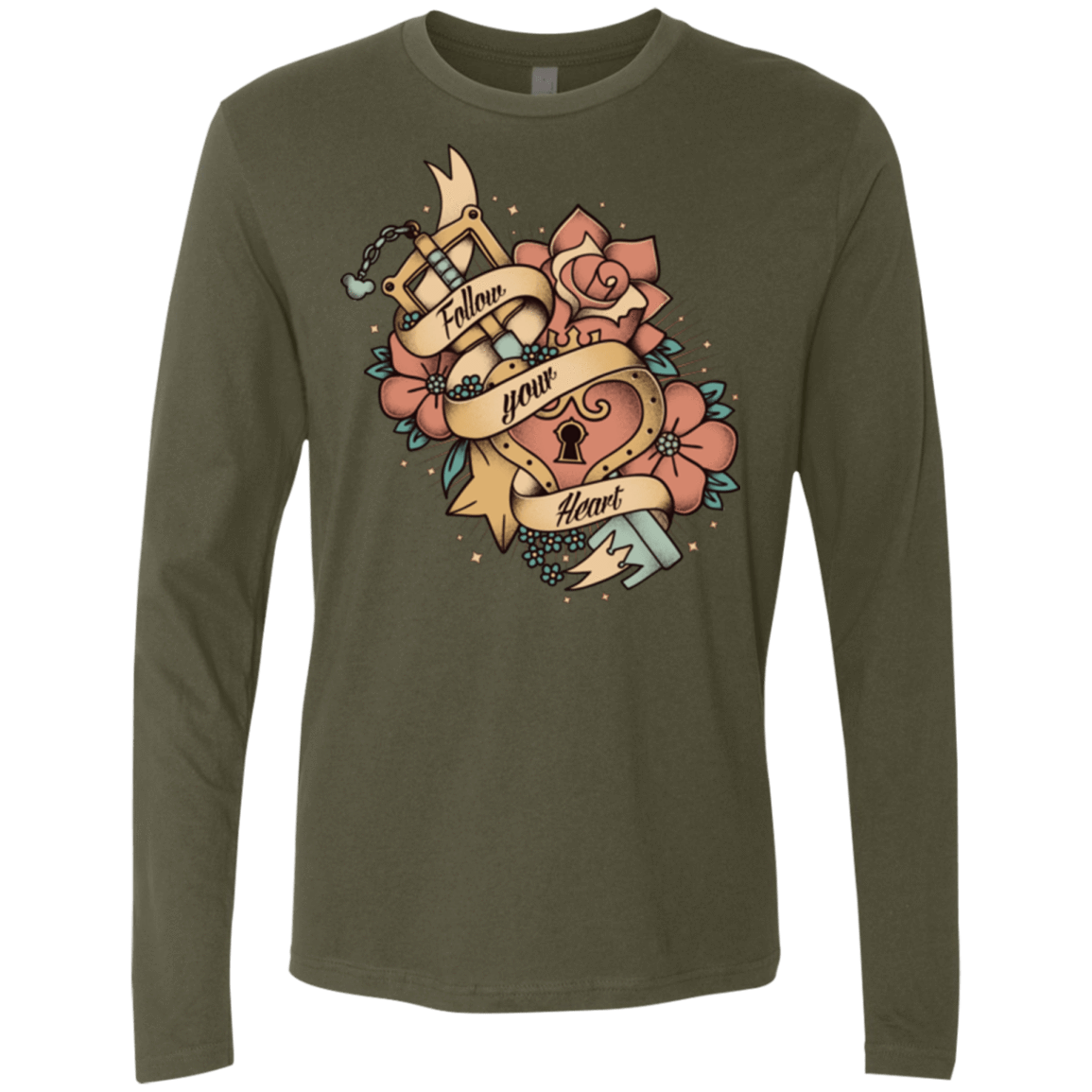 T-Shirts Military Green / Small Follow your heart Men's Premium Long Sleeve