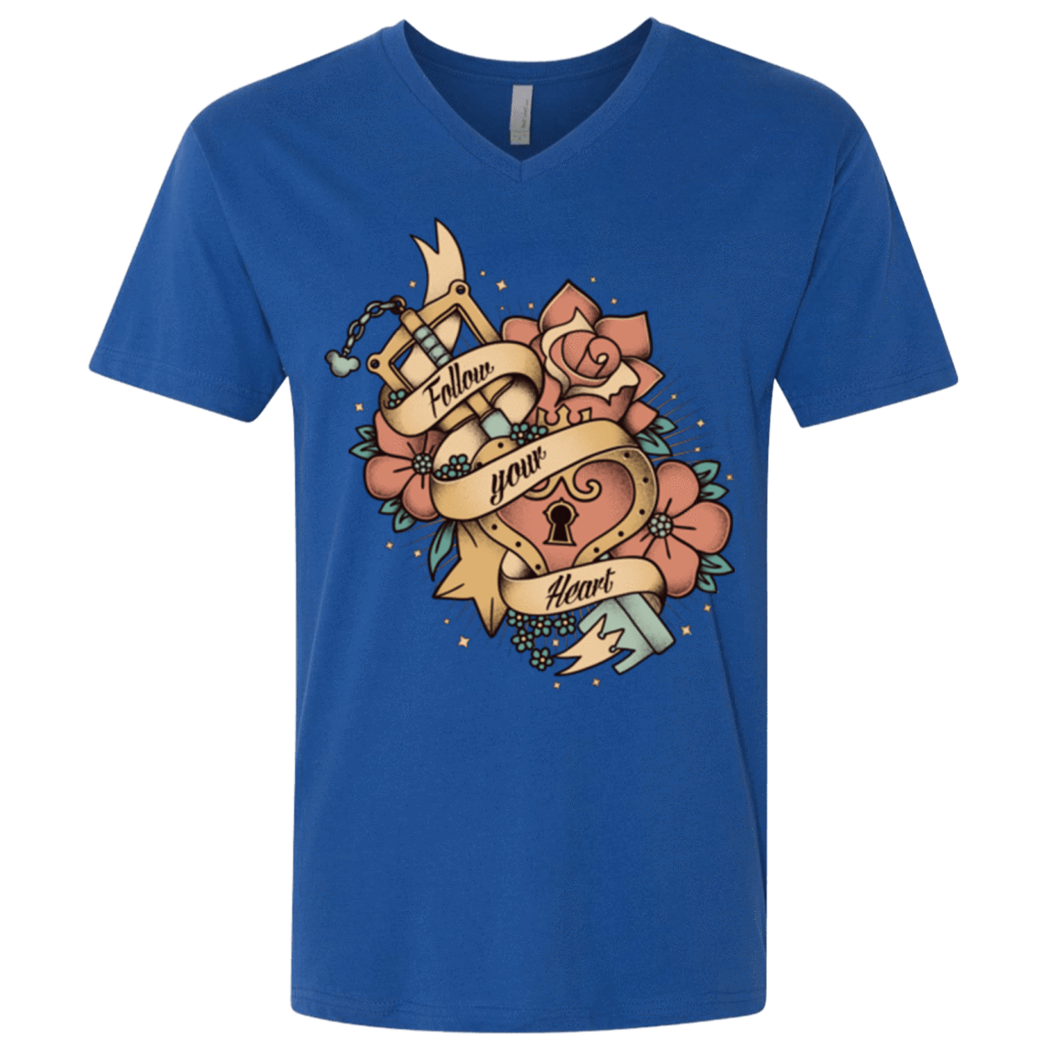 T-Shirts Royal / X-Small Follow your heart Men's Premium V-Neck