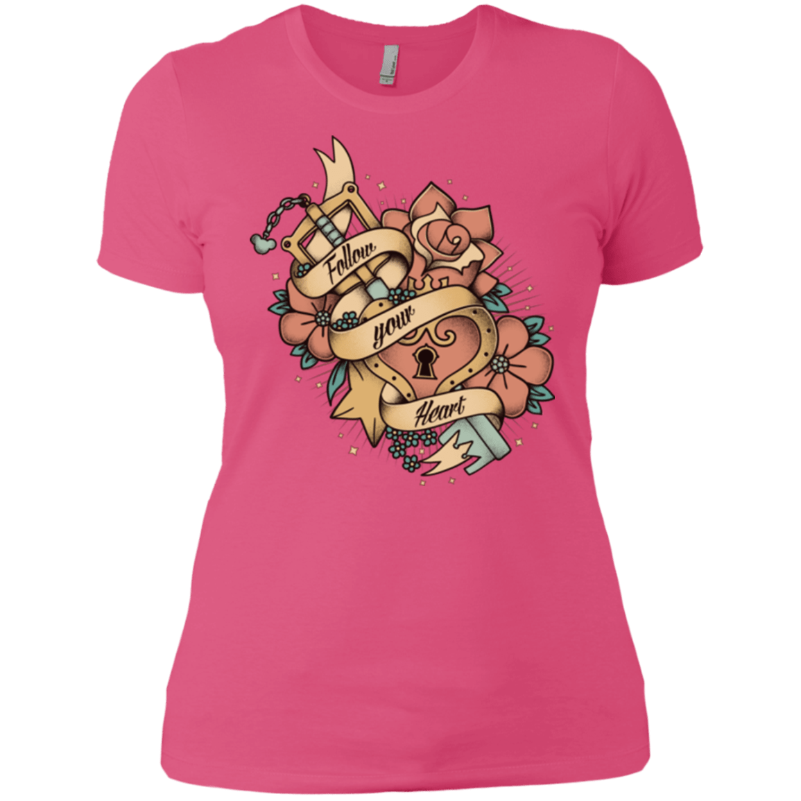T-Shirts Hot Pink / X-Small Follow your heart Women's Premium T-Shirt