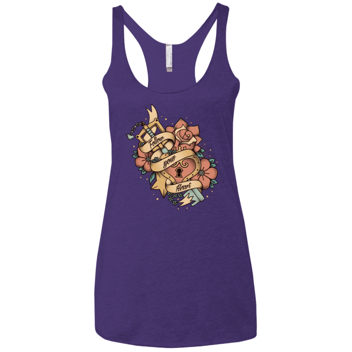 T-Shirts Purple / X-Small Follow your heart Women's Triblend Racerback Tank