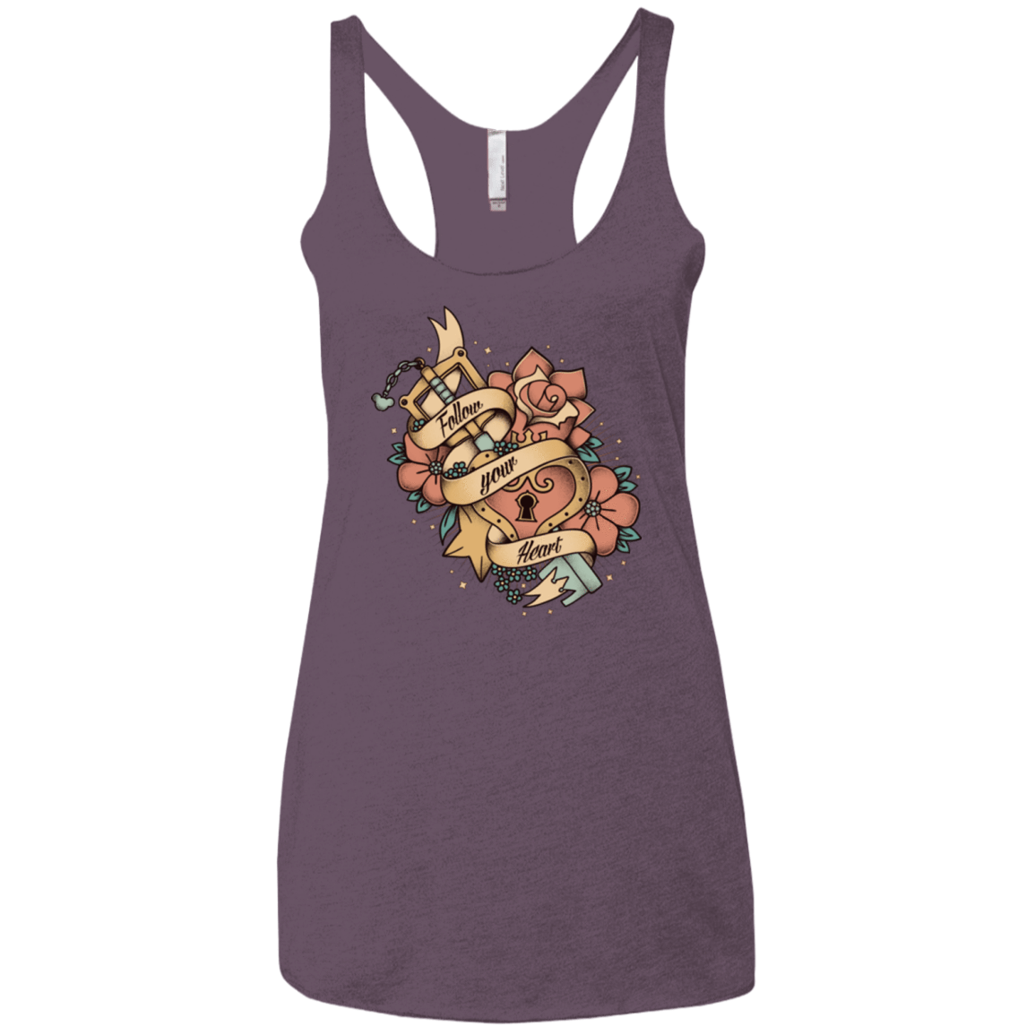 T-Shirts Vintage Purple / X-Small Follow your heart Women's Triblend Racerback Tank