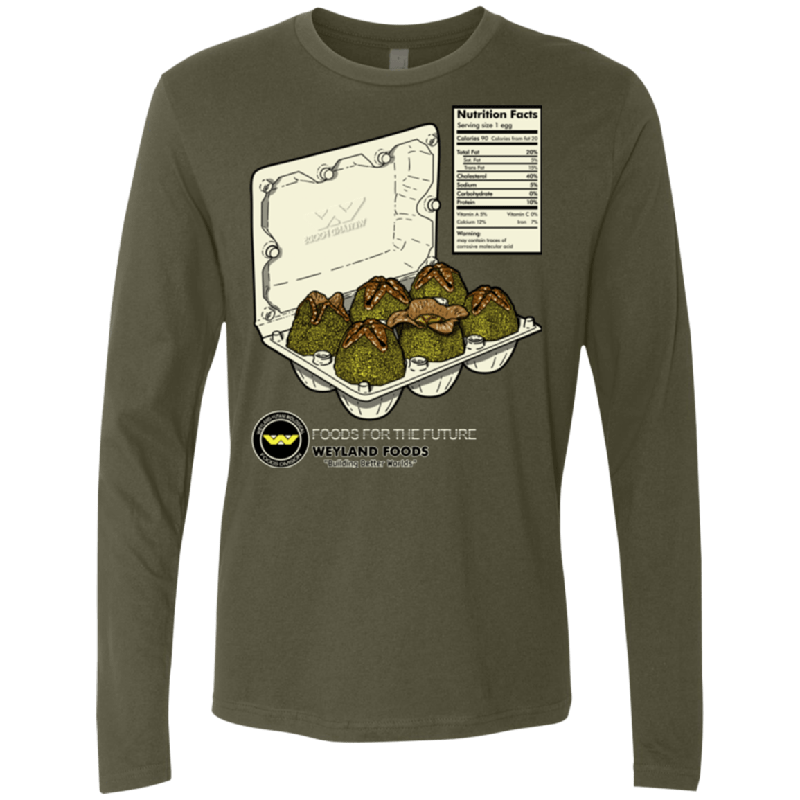 T-Shirts Military Green / Small Food For The Future Men's Premium Long Sleeve