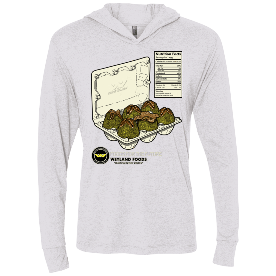 T-Shirts Heather White / X-Small Food For The Future Triblend Long Sleeve Hoodie Tee