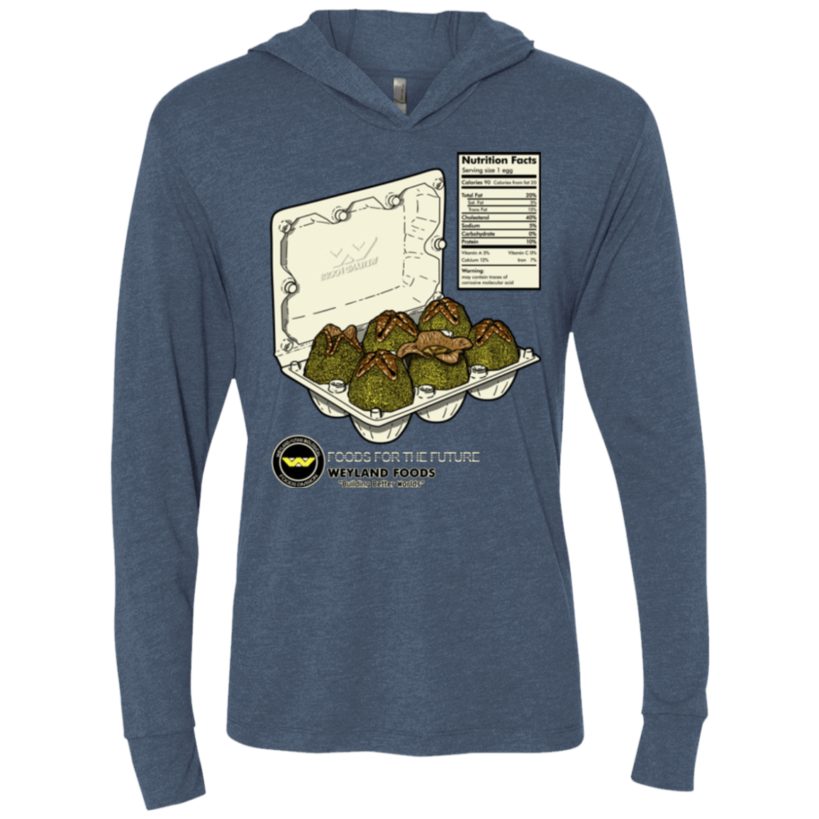 T-Shirts Indigo / X-Small Food For The Future Triblend Long Sleeve Hoodie Tee