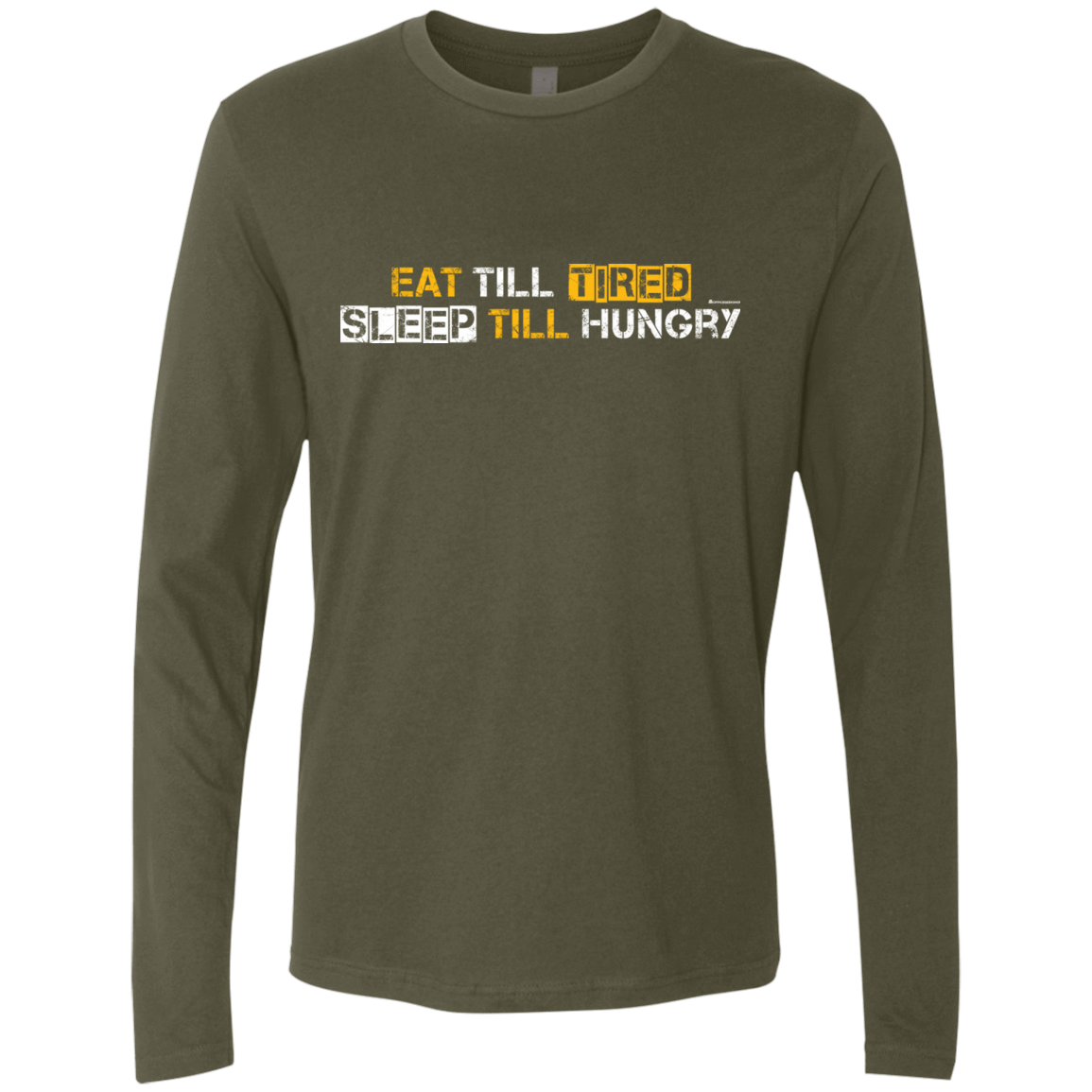 T-Shirts Military Green / Small Food Sleep Loop Men's Premium Long Sleeve