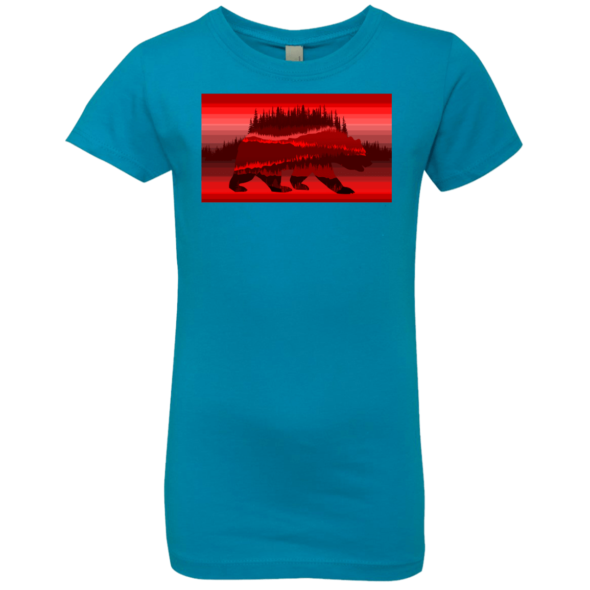 T-Shirts Turquoise / YXS Forest Bear Girls Premium T-Shirt