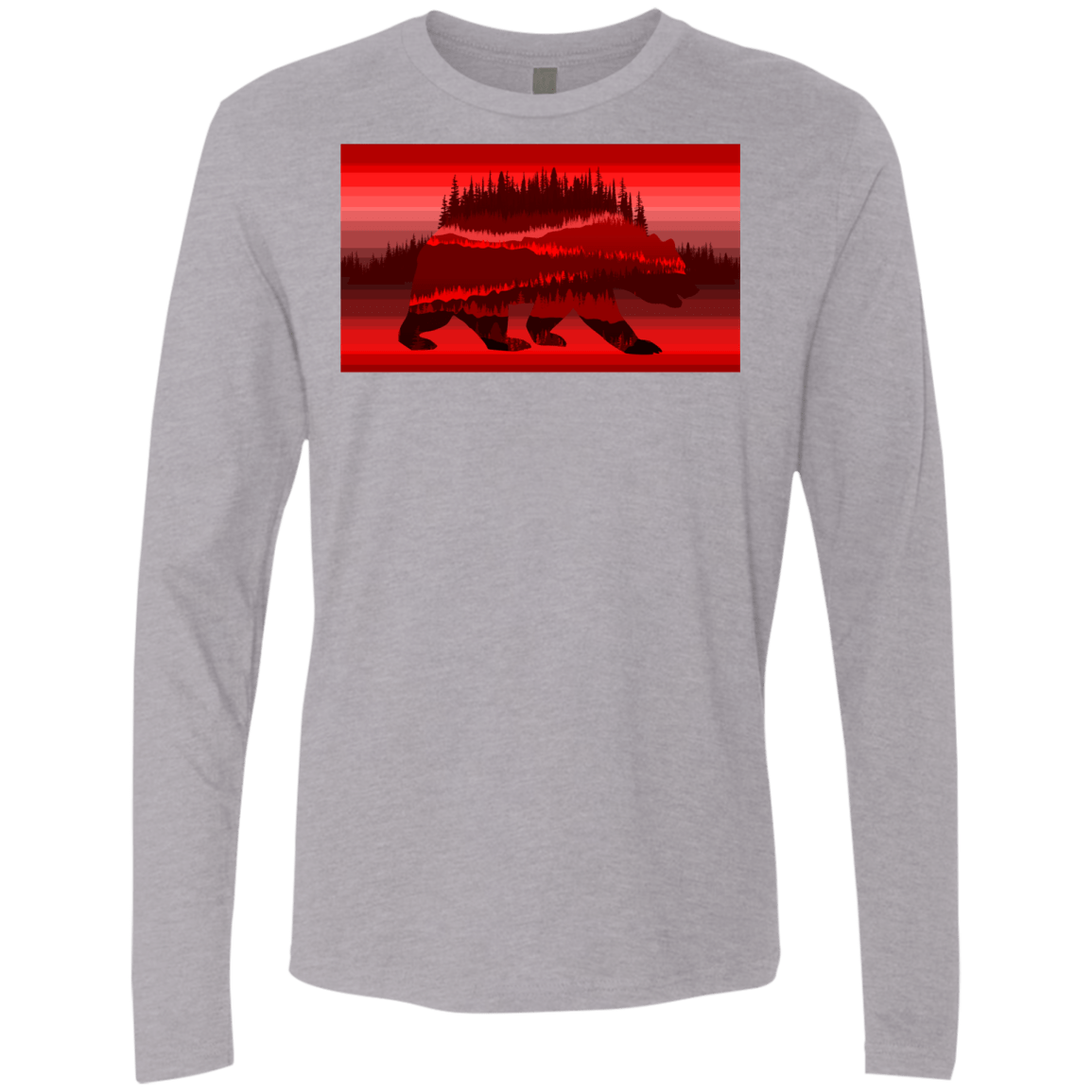 T-Shirts Heather Grey / S Forest Bear Men's Premium Long Sleeve