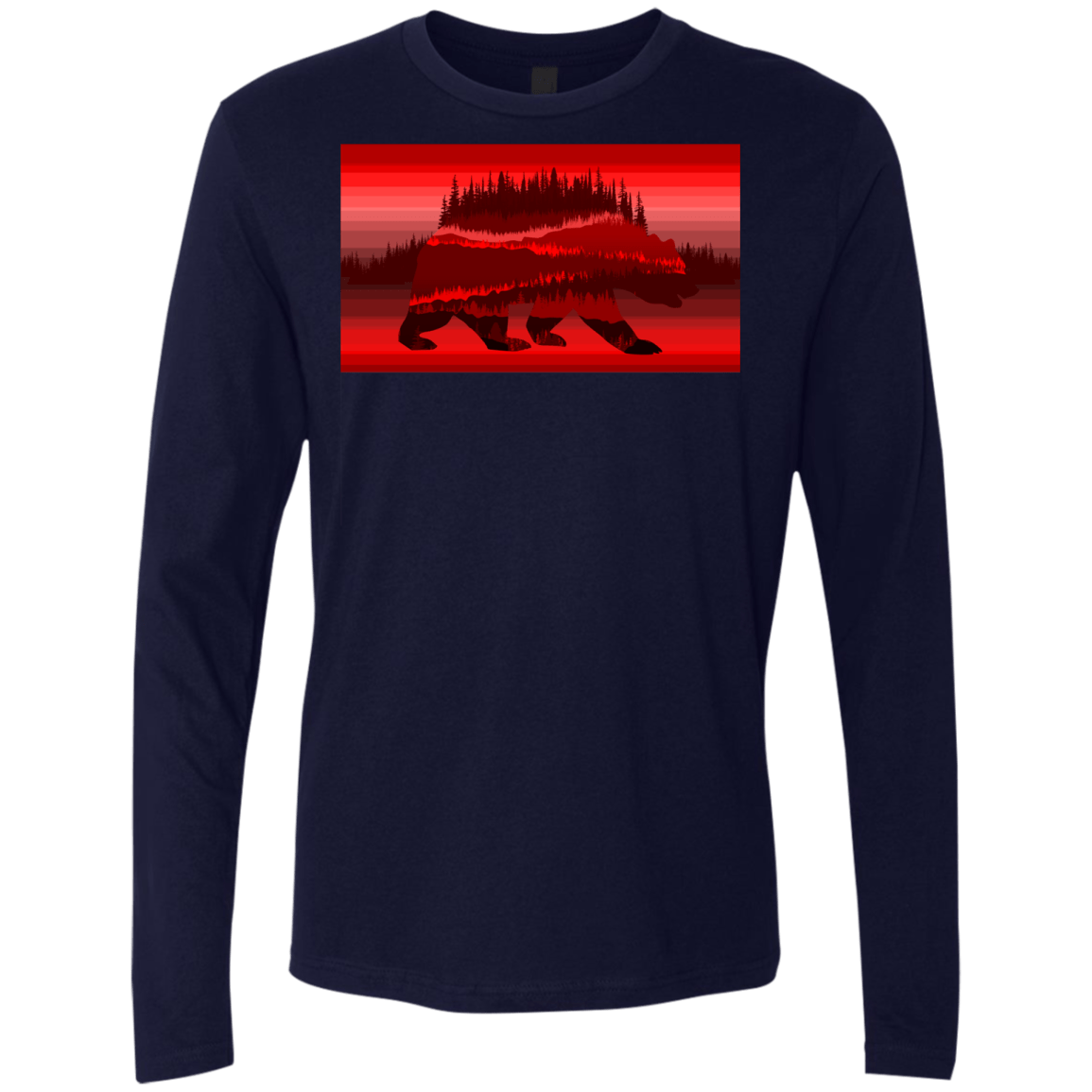 T-Shirts Midnight Navy / S Forest Bear Men's Premium Long Sleeve