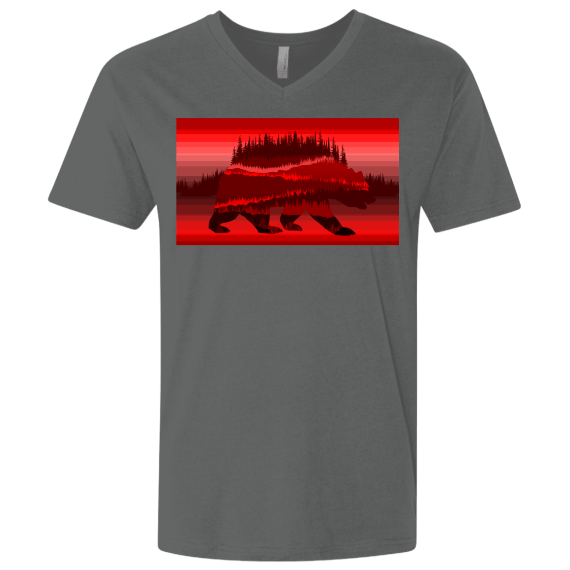 T-Shirts Heavy Metal / X-Small Forest Bear Men's Premium V-Neck