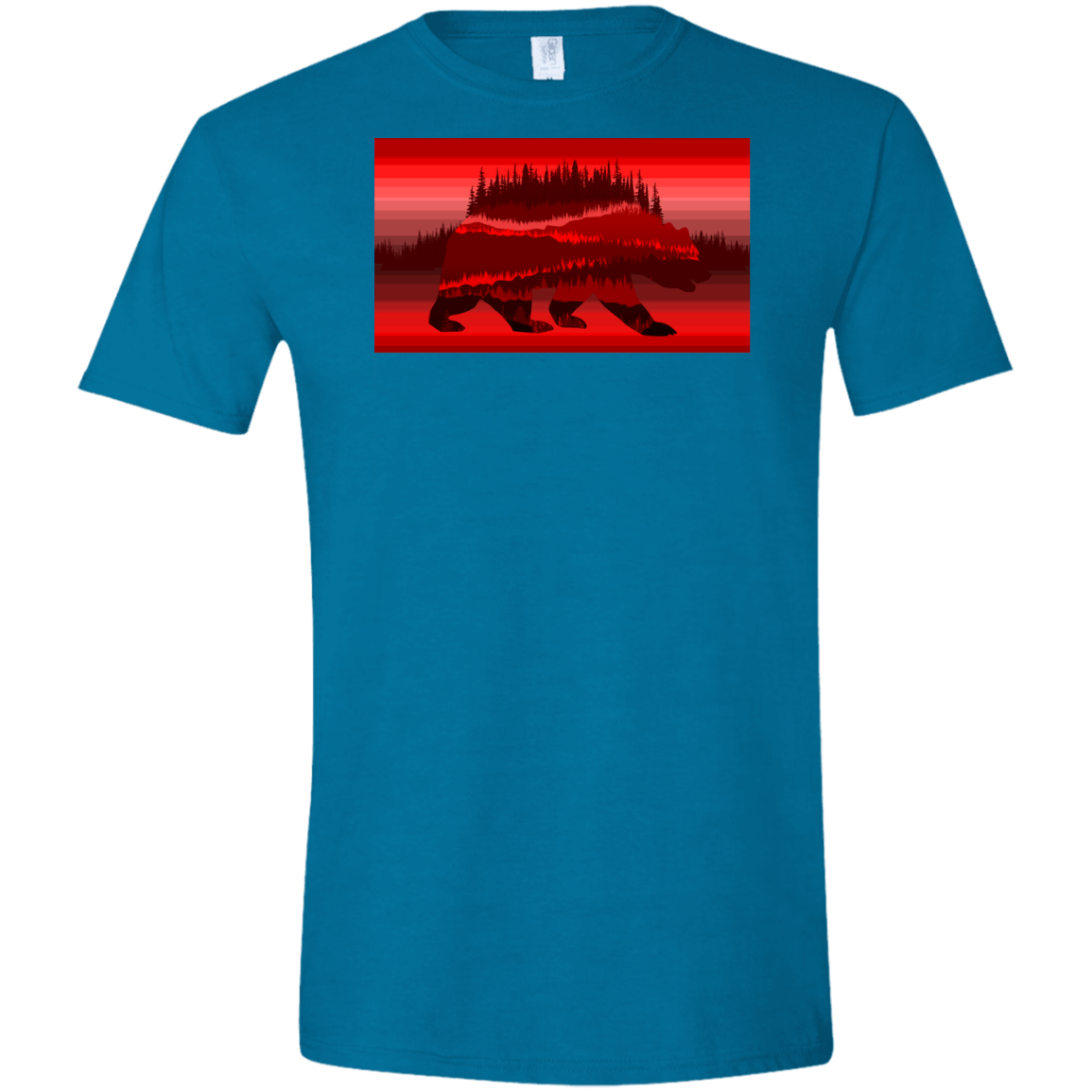 T-Shirts Antique Sapphire / S Forest Bear Men's Semi-Fitted Softstyle
