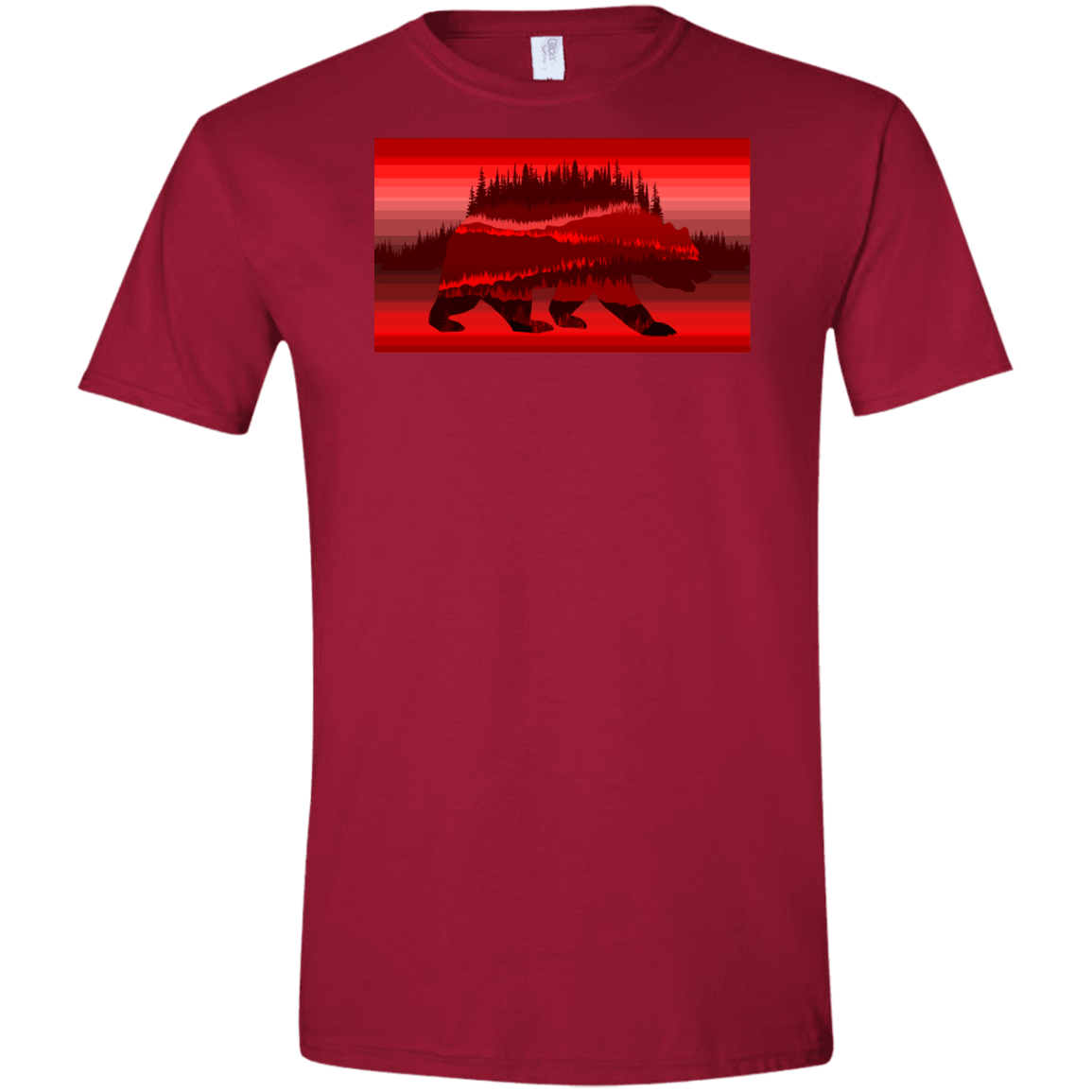 T-Shirts Cardinal Red / S Forest Bear Men's Semi-Fitted Softstyle