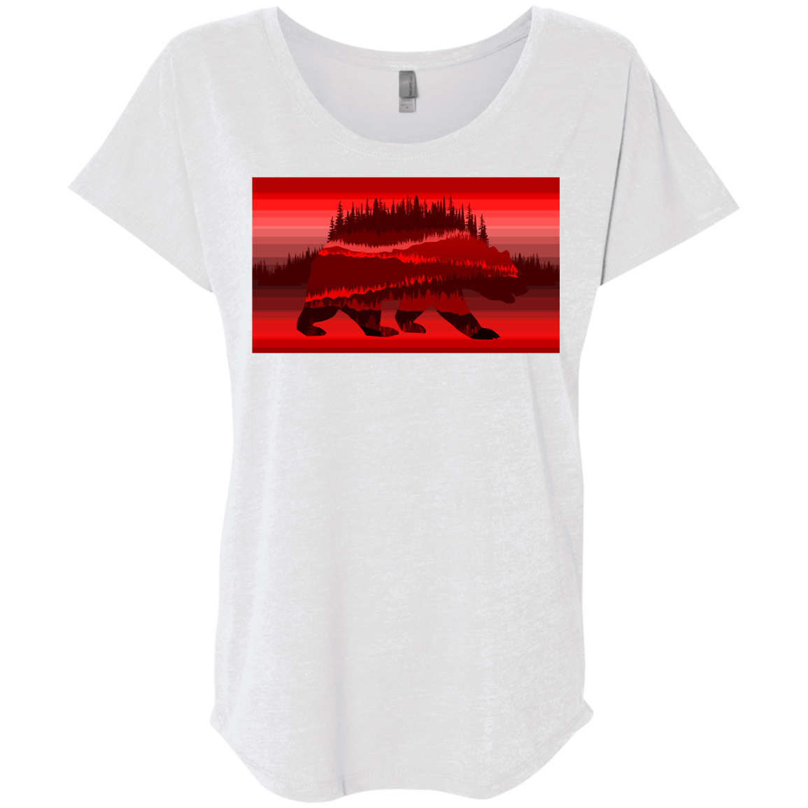 T-Shirts Heather White / X-Small Forest Bear Triblend Dolman Sleeve