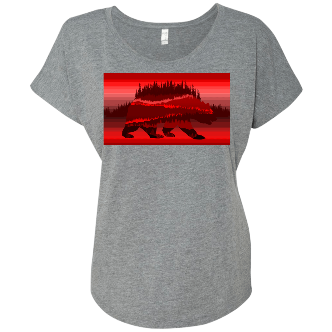 T-Shirts Premium Heather / X-Small Forest Bear Triblend Dolman Sleeve