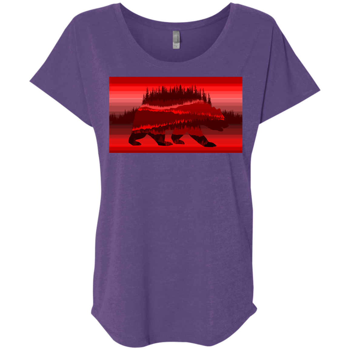 T-Shirts Purple Rush / X-Small Forest Bear Triblend Dolman Sleeve
