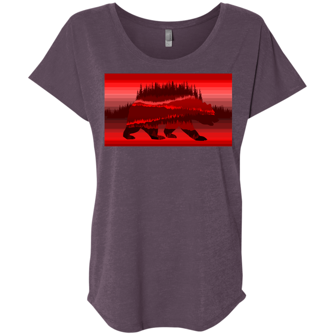 T-Shirts Vintage Purple / X-Small Forest Bear Triblend Dolman Sleeve