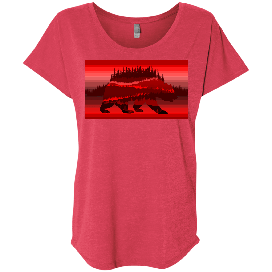 T-Shirts Vintage Red / X-Small Forest Bear Triblend Dolman Sleeve