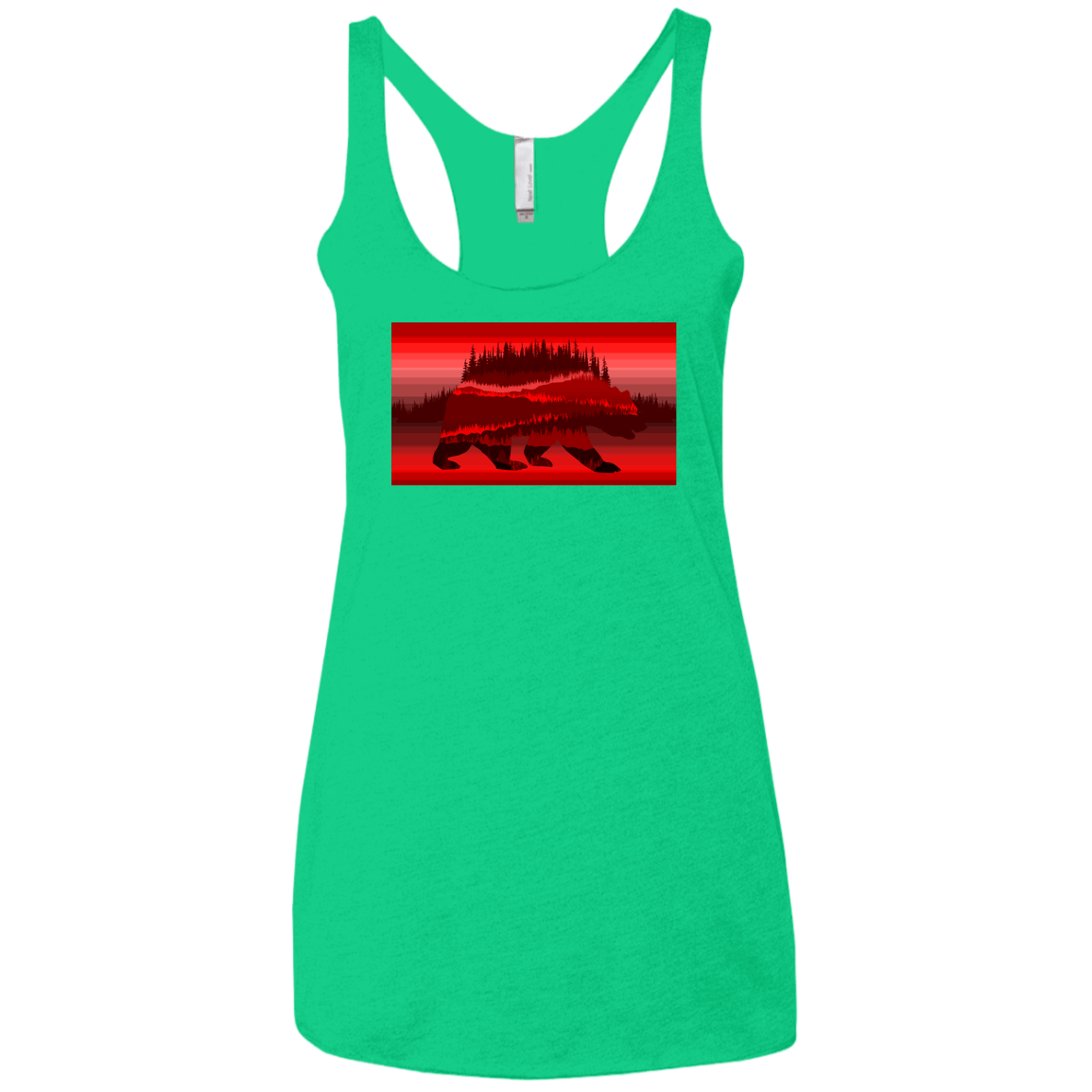 T-Shirts Envy / X-Small Forest Bear Women's Triblend Racerback Tank