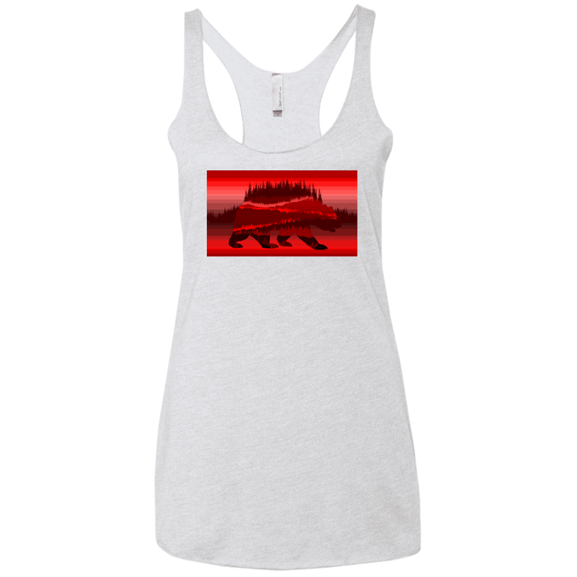 T-Shirts Heather White / X-Small Forest Bear Women's Triblend Racerback Tank