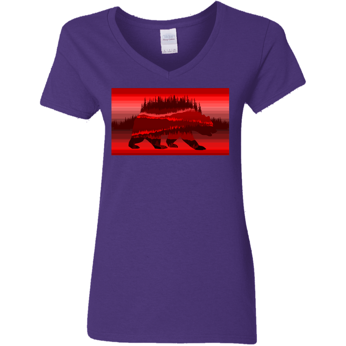 T-Shirts Purple / S Forest Bear Women's V-Neck T-Shirt