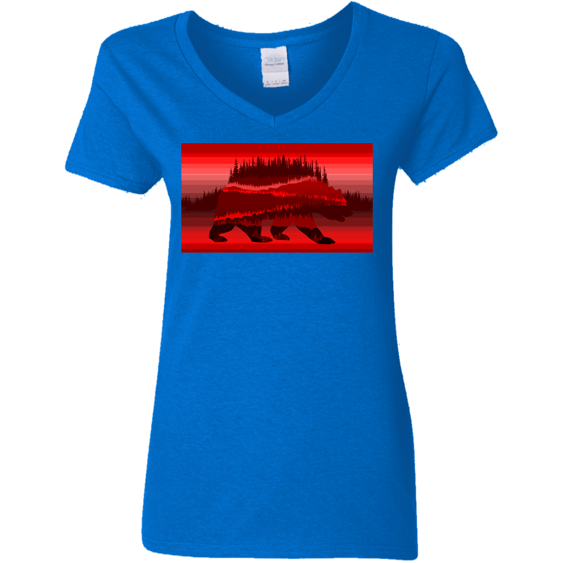 T-Shirts Royal / S Forest Bear Women's V-Neck T-Shirt