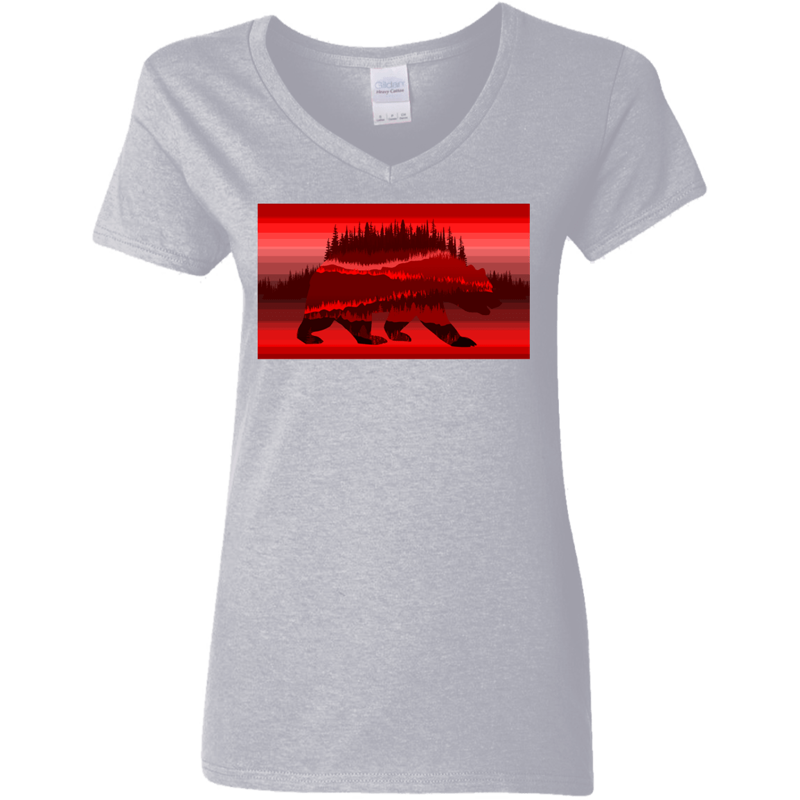 T-Shirts Sport Grey / S Forest Bear Women's V-Neck T-Shirt