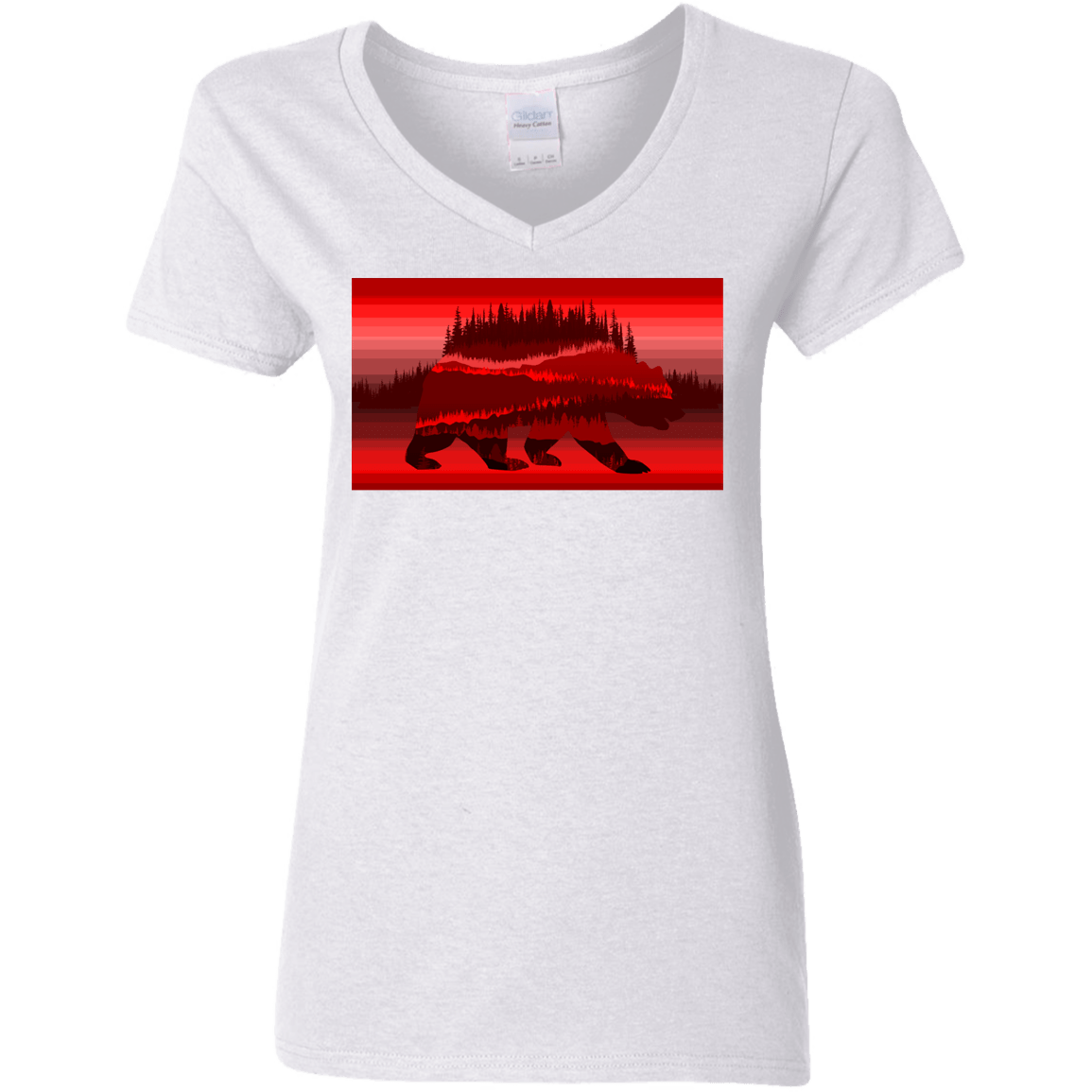T-Shirts White / S Forest Bear Women's V-Neck T-Shirt