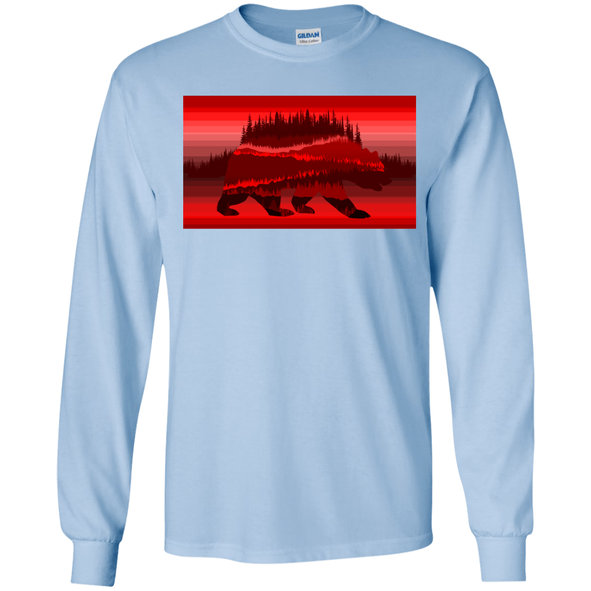 T-Shirts Light Blue / YS Forest Bear Youth Long Sleeve T-Shirt