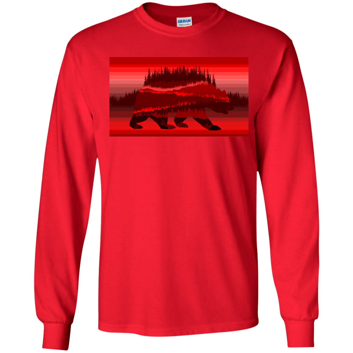 T-Shirts Red / YS Forest Bear Youth Long Sleeve T-Shirt