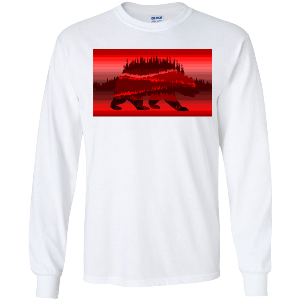 T-Shirts White / YS Forest Bear Youth Long Sleeve T-Shirt
