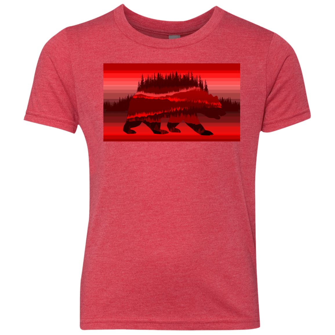 T-Shirts Vintage Red / YXS Forest Bear Youth Triblend T-Shirt
