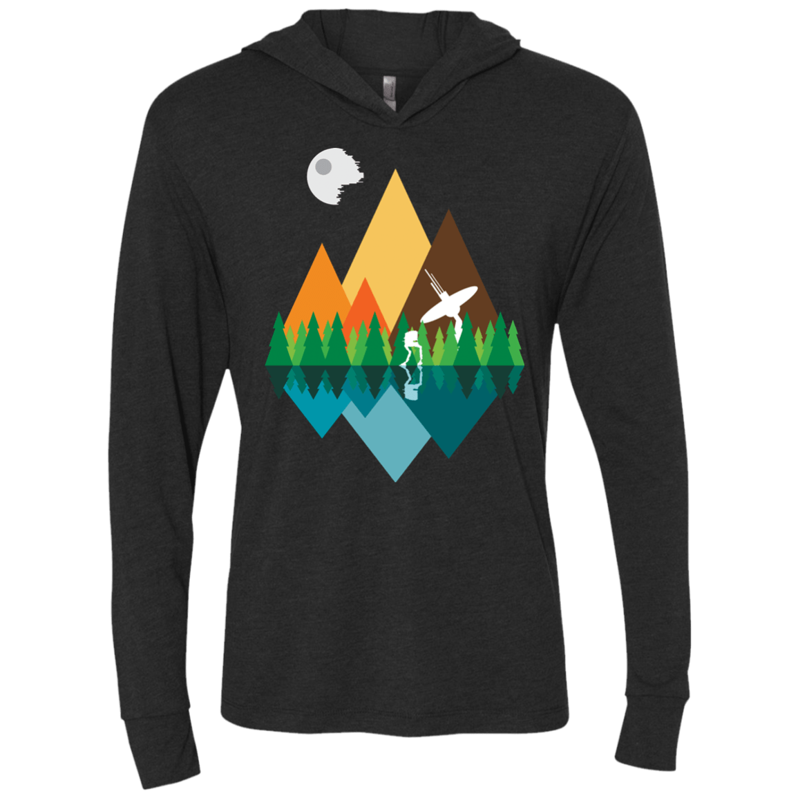 T-Shirts Vintage Black / X-Small Forest View Triblend Long Sleeve Hoodie Tee