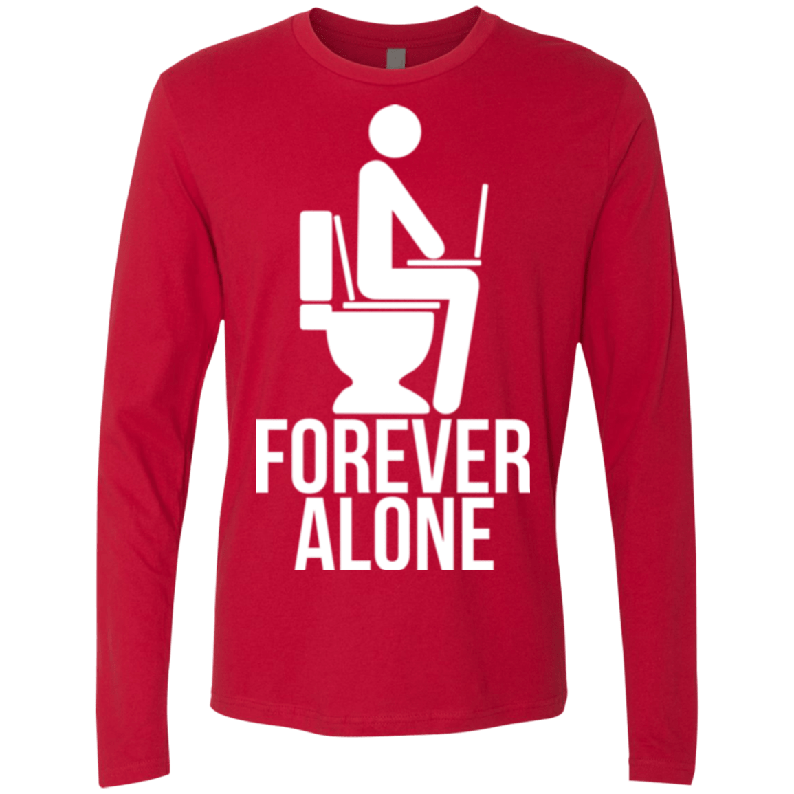 T-Shirts Red / Small Forever alone Men's Premium Long Sleeve