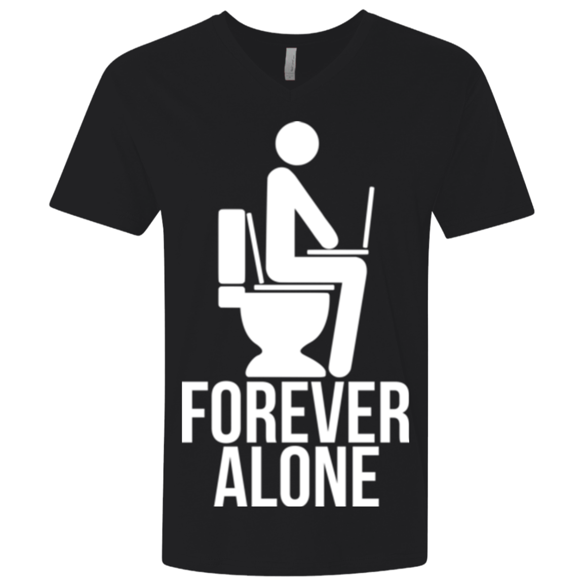 T-Shirts Black / X-Small Forever alone Men's Premium V-Neck