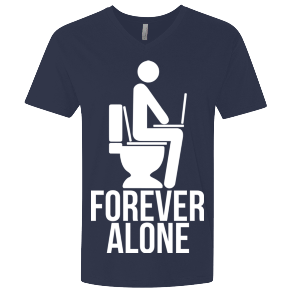 T-Shirts Midnight Navy / X-Small Forever alone Men's Premium V-Neck