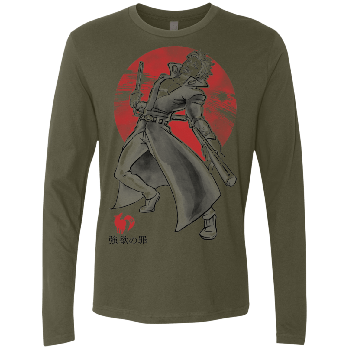 T-Shirts Military Green / S Fox Greed Men's Premium Long Sleeve
