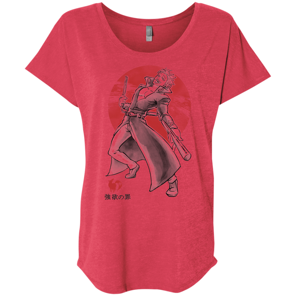 T-Shirts Vintage Red / X-Small Fox Greed Triblend Dolman Sleeve