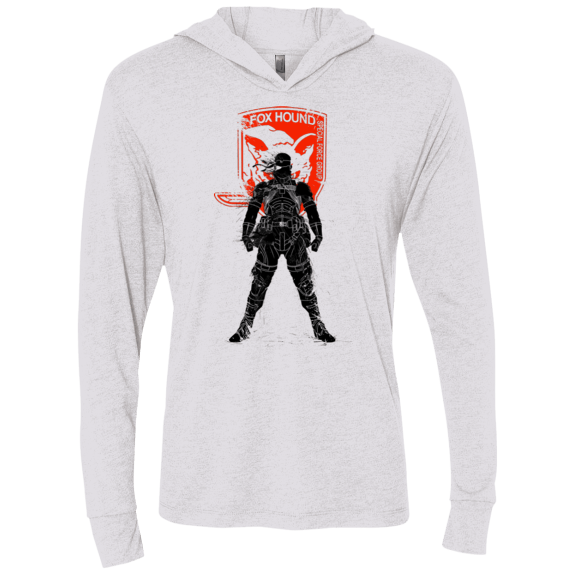 T-Shirts Heather White / X-Small Fox Hound (1) Triblend Long Sleeve Hoodie Tee