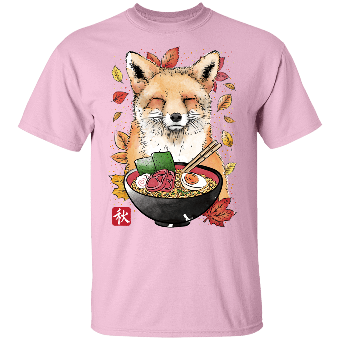 T-Shirts Light Pink / YXS Fox, Leaves and Ramen Youth T-Shirt