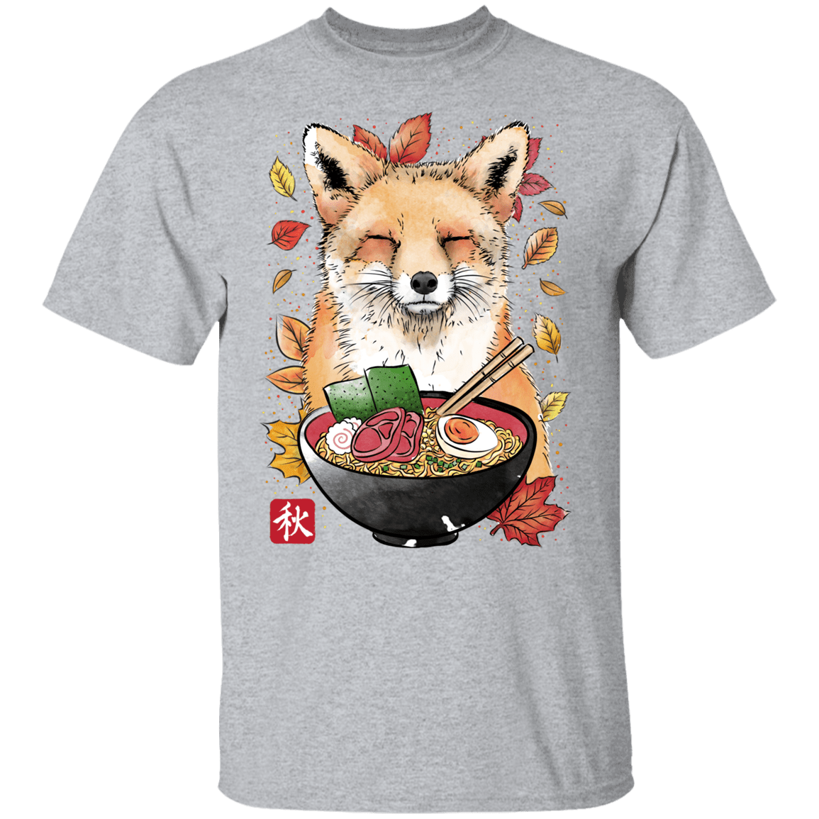 T-Shirts Sport Grey / YXS Fox, Leaves and Ramen Youth T-Shirt
