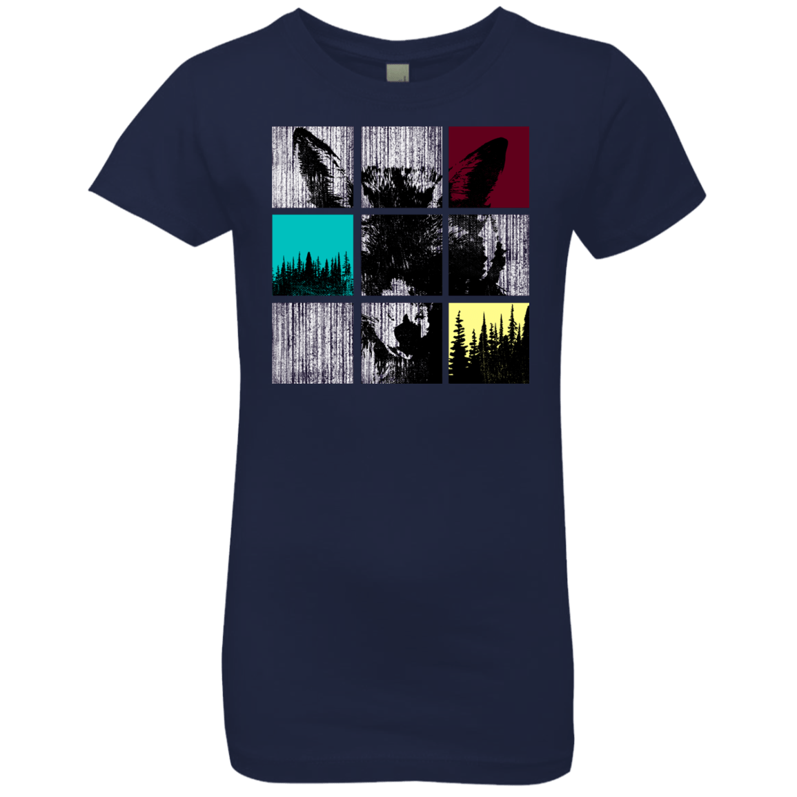 T-Shirts Midnight Navy / YXS Fox Pane Girls Premium T-Shirt