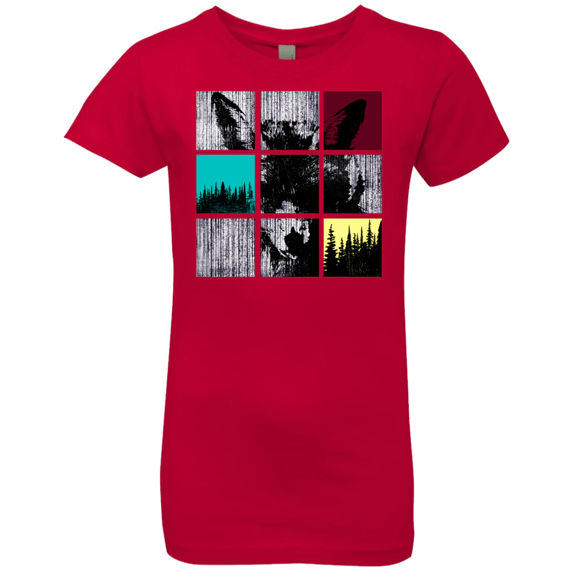 T-Shirts Red / YXS Fox Pane Girls Premium T-Shirt
