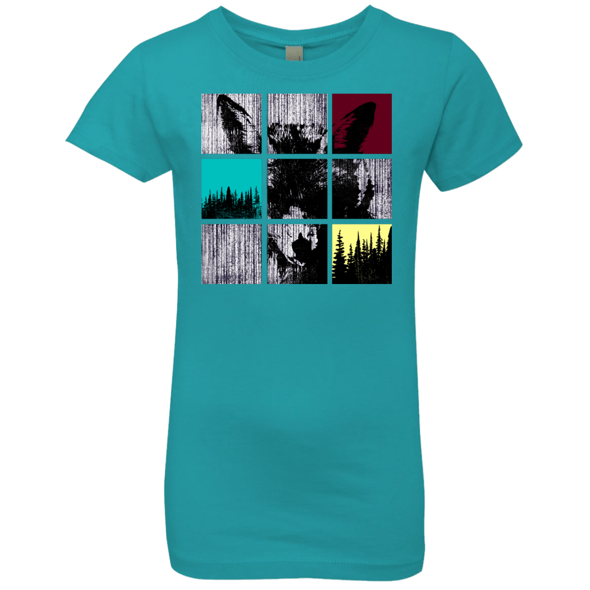 T-Shirts Tahiti Blue / YXS Fox Pane Girls Premium T-Shirt