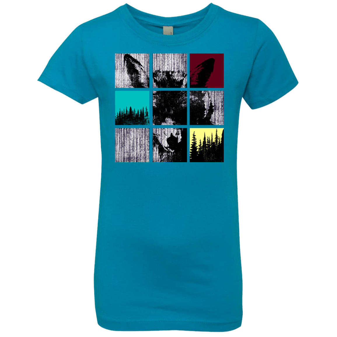 T-Shirts Turquoise / YXS Fox Pane Girls Premium T-Shirt