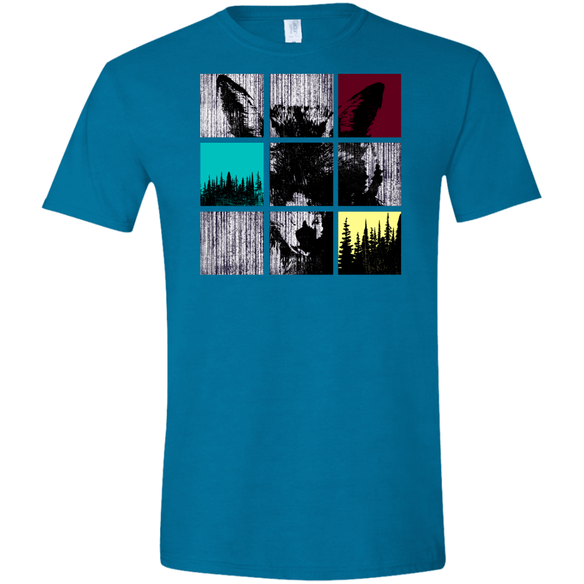 T-Shirts Antique Sapphire / S Fox Pane Men's Semi-Fitted Softstyle