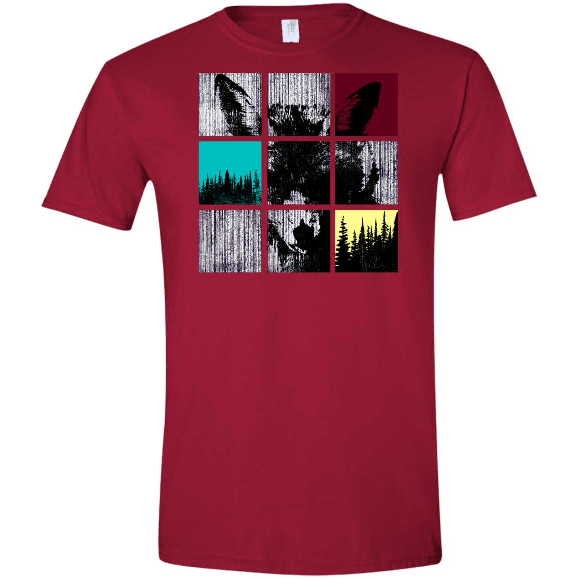 T-Shirts Cardinal Red / S Fox Pane Men's Semi-Fitted Softstyle