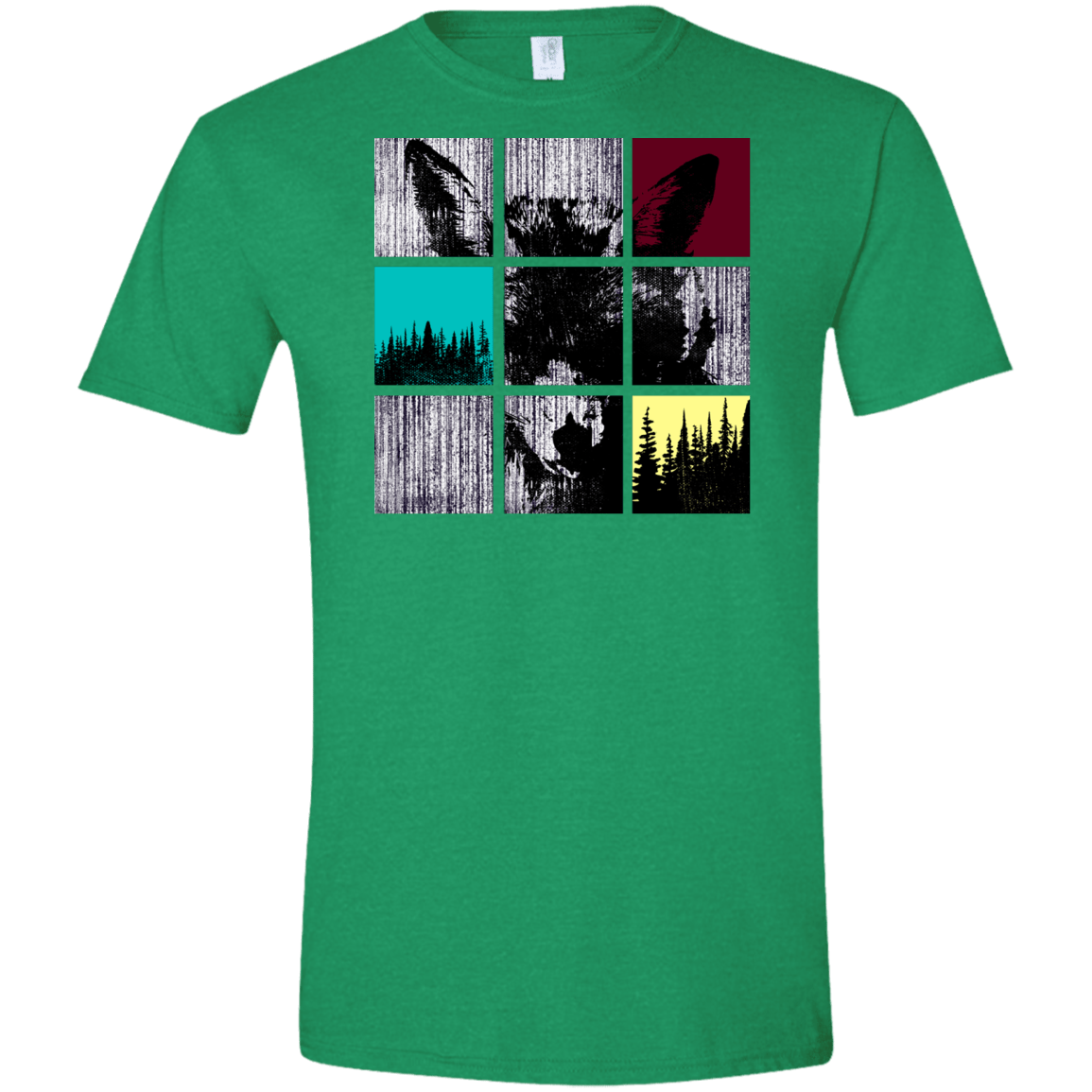 T-Shirts Heather Irish Green / S Fox Pane Men's Semi-Fitted Softstyle