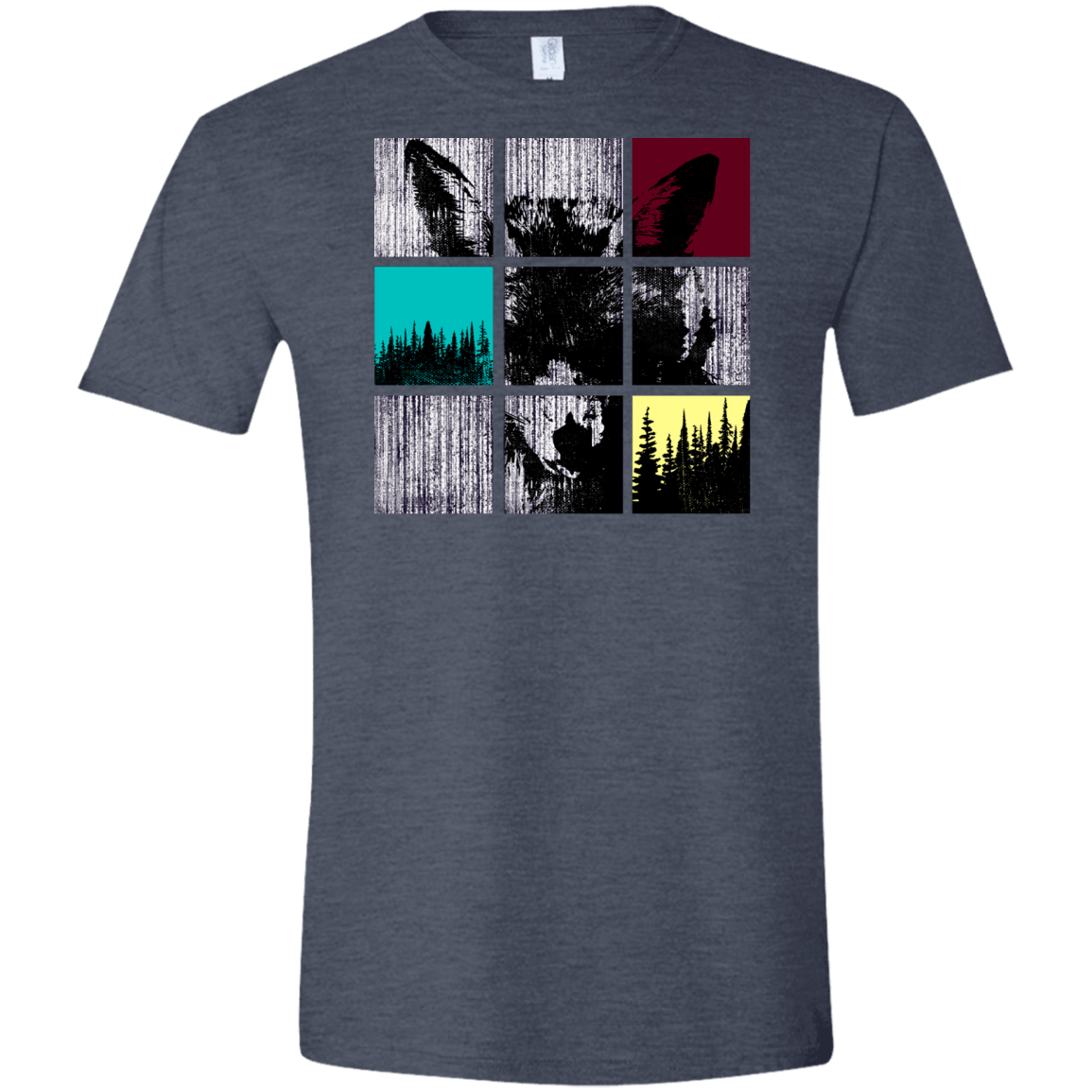 T-Shirts Heather Navy / S Fox Pane Men's Semi-Fitted Softstyle