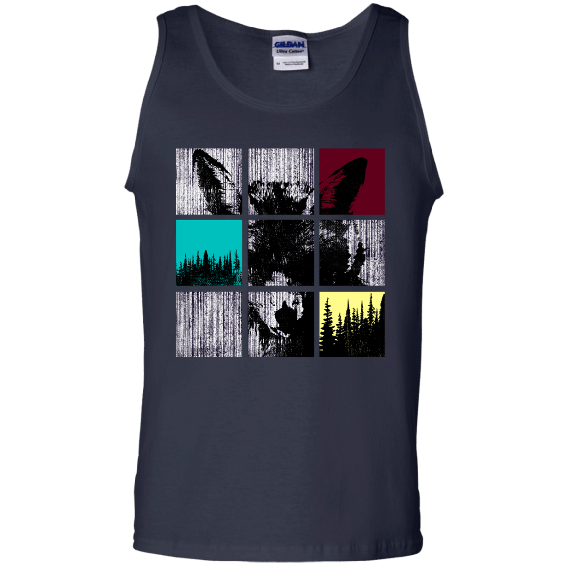 T-Shirts Navy / S Fox Pane Men's Tank Top